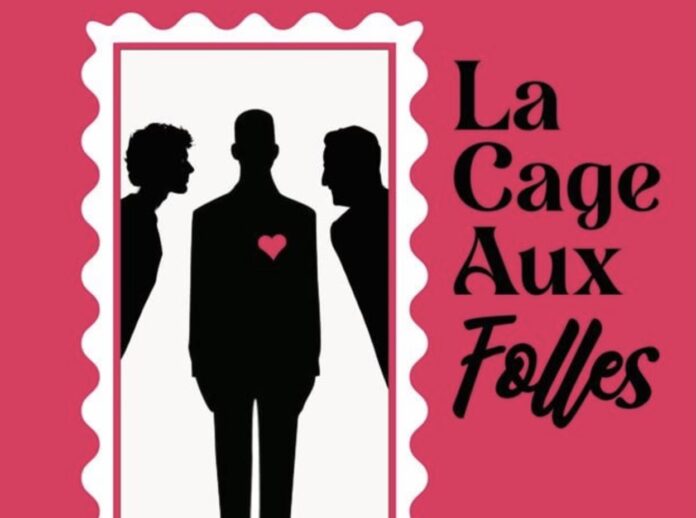 a stamp with the words la cage aux folles on it